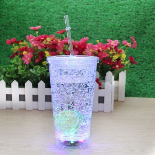 16oz led flashing double wall Frosty tumbler