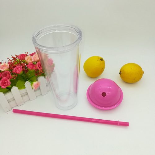 tumbler with straw double wall