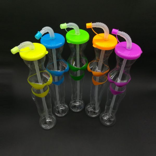 16oz bikini party yard cups with lid and straw