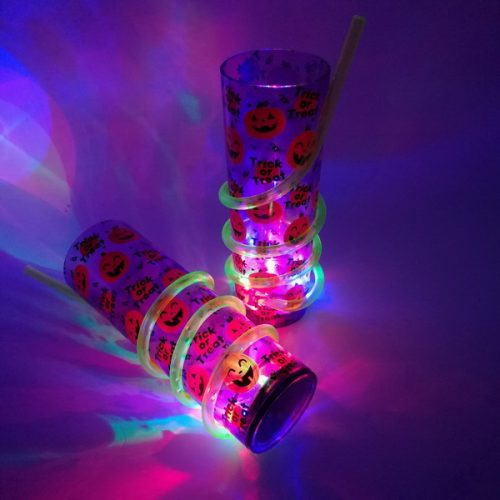 12oz Halloween light up straw tumbler Blinkende drinksglas mug