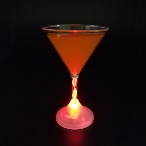 6oz Flashing plastic clear martini glass