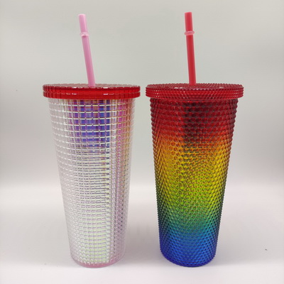 24oz Acrylic Studded Tumbler Cups double wall matte diamond Cups With ...