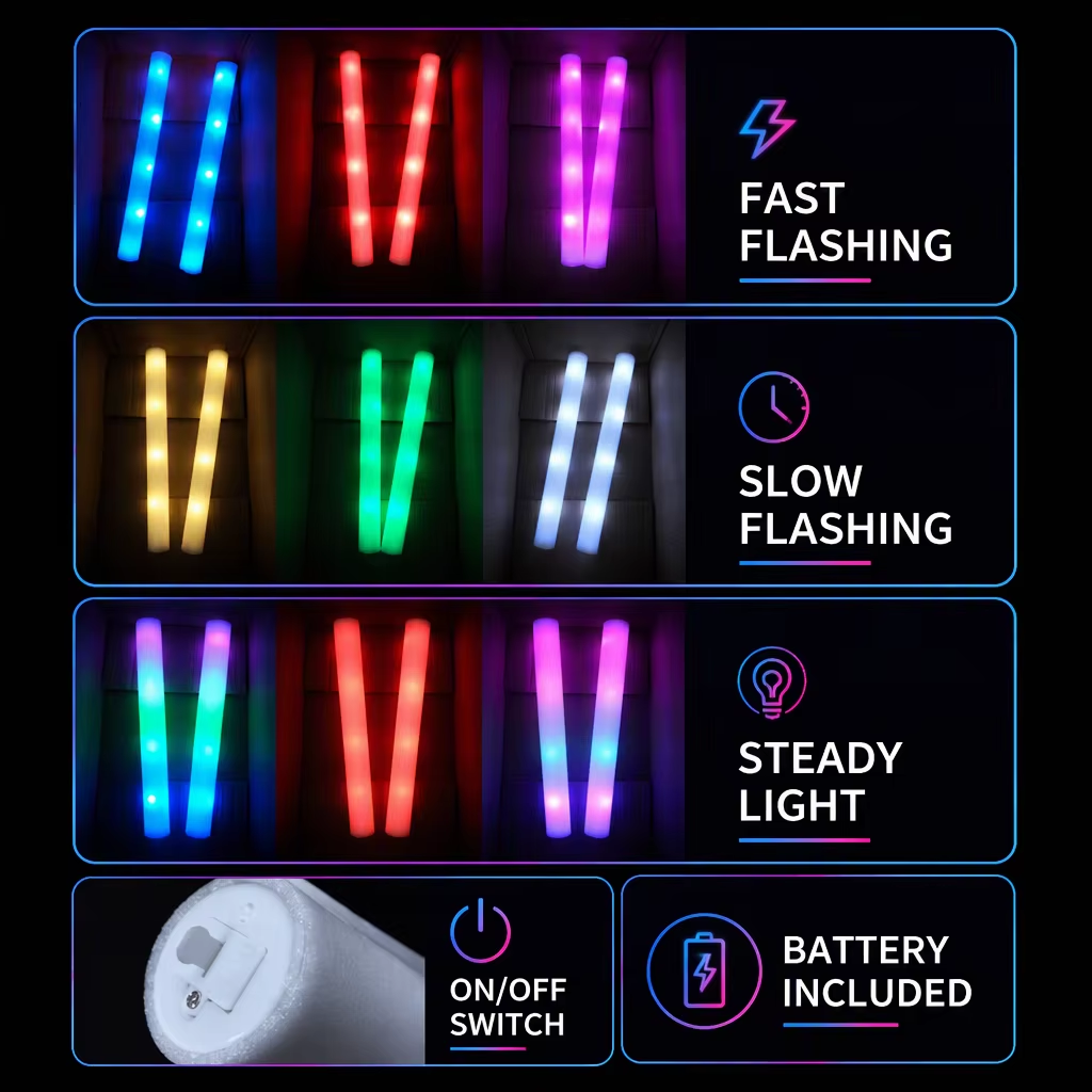 LED foam glow stick in hand